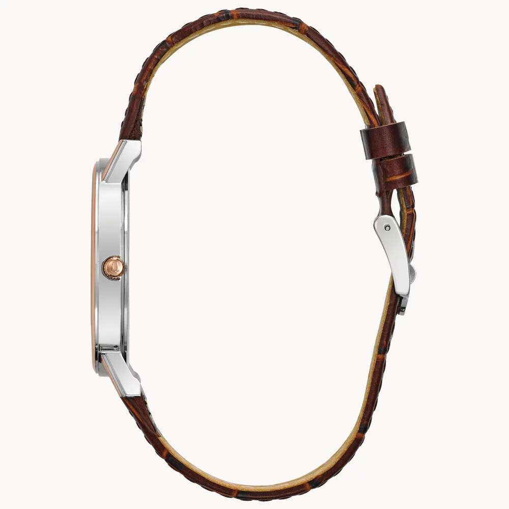 Bulova® Classic Collection Men's Rose Gold Watch w/Patterned Dial