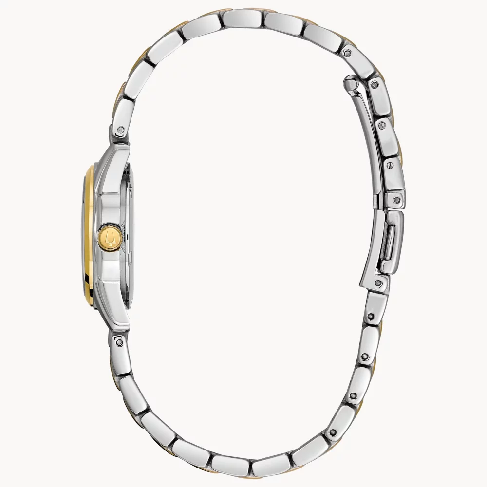 Bulova® Classic Collection Women's Two Tone Watch w/Round Silver Dial