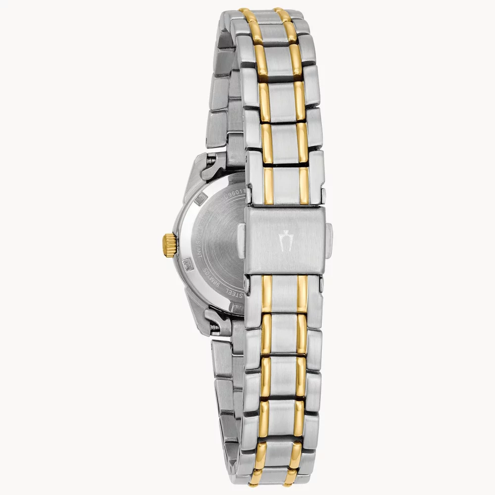 Montre pour femme de la collection classique Bulova® en deux tons avec cadran rond argenté