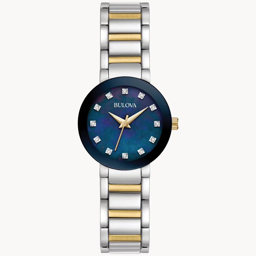 Bulova® Modern Collection Women's Two Tone Futuro Watch w/Mother Of Pearl Dial (26 Mil)