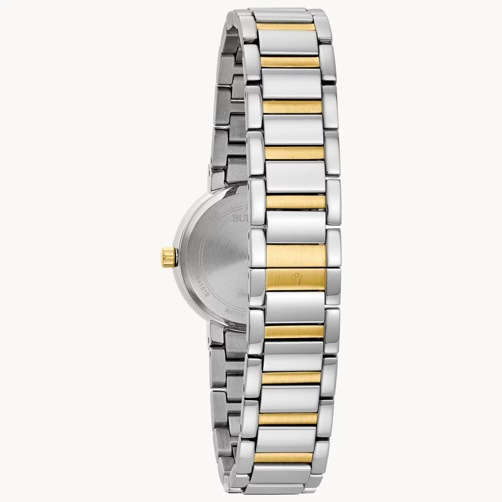Bulova® Modern Collection Women's Two Tone Futuro Watch w/Mother Of Pearl Dial (26 Mil)