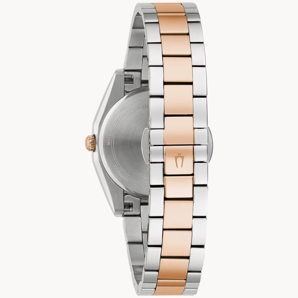 Montre Bulova® Classic Collection pour femmes, modèle Surveyor bicolore avec cadran en nacre.
