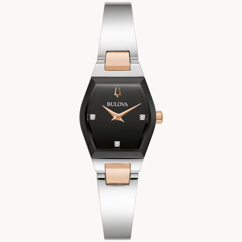Bulova® Modern Collection Women's Silver Gemini Watch w/Rose Gold Accents