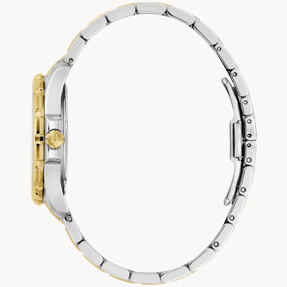 Montre pour femme de la collection Bulova® Marine Star® en deux tons avec cadran en nacre.