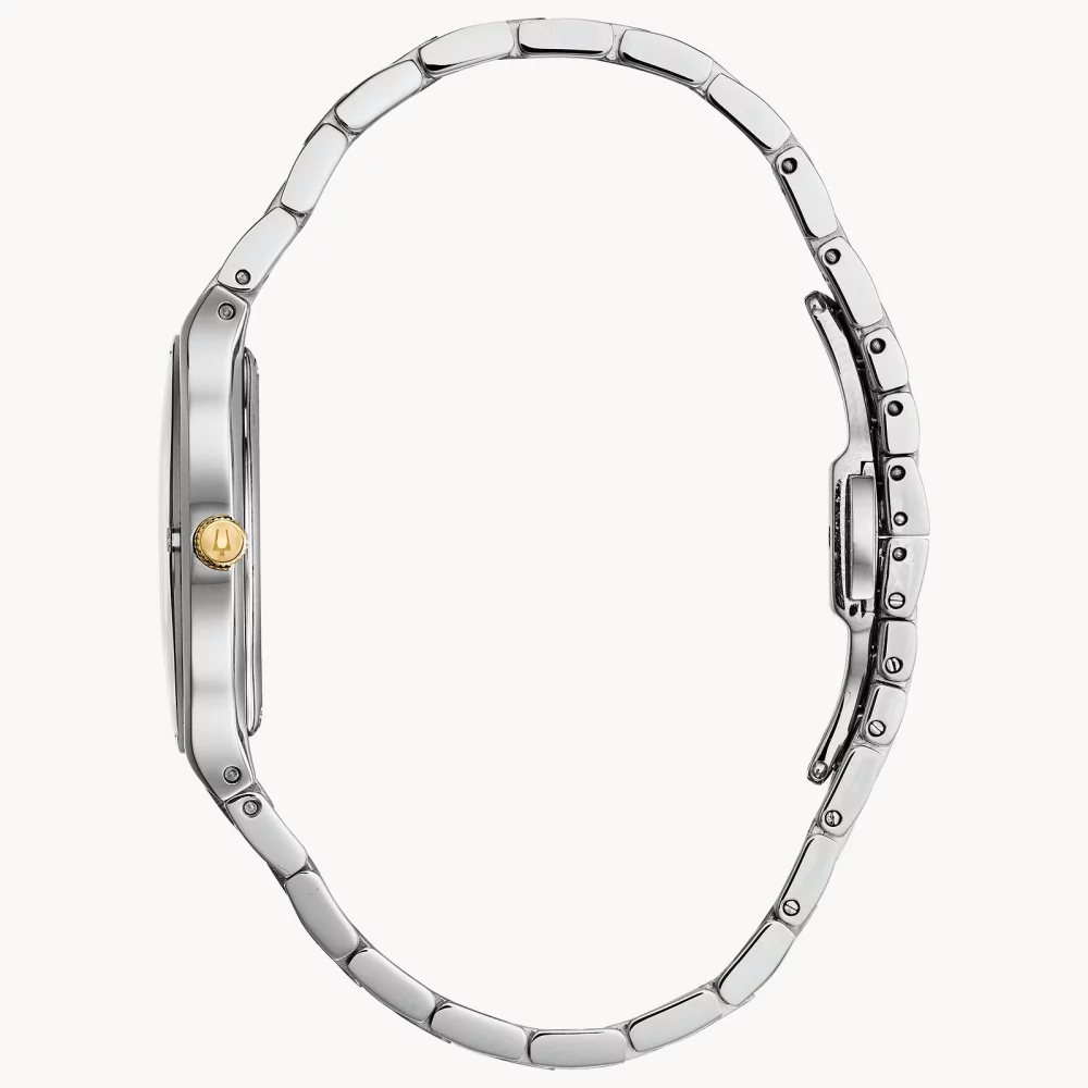 Bulova® Modern Collection Women's Two Tone Futuro Watch w/Mother Of Pearl Dial (32 Mil)