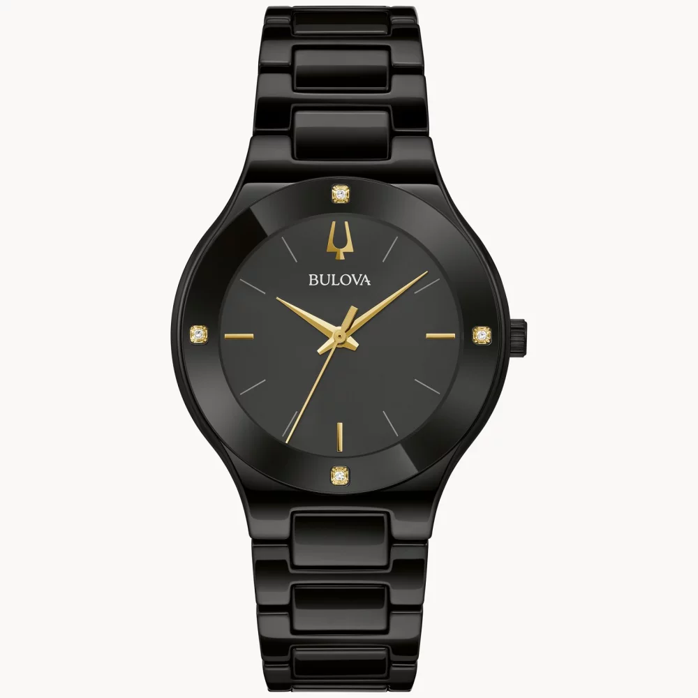 Montre Bulova® Modern Collection Millennia® pour femmes avec cadran en nacre noire et bracelet noir