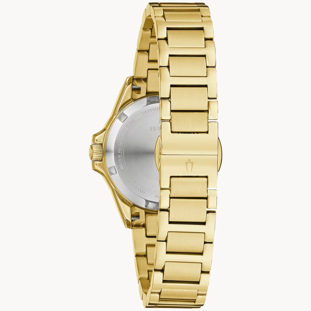 Bulova® Marine Star® Collection Women's Gold Watch w/White Mother Of Pearl Dial