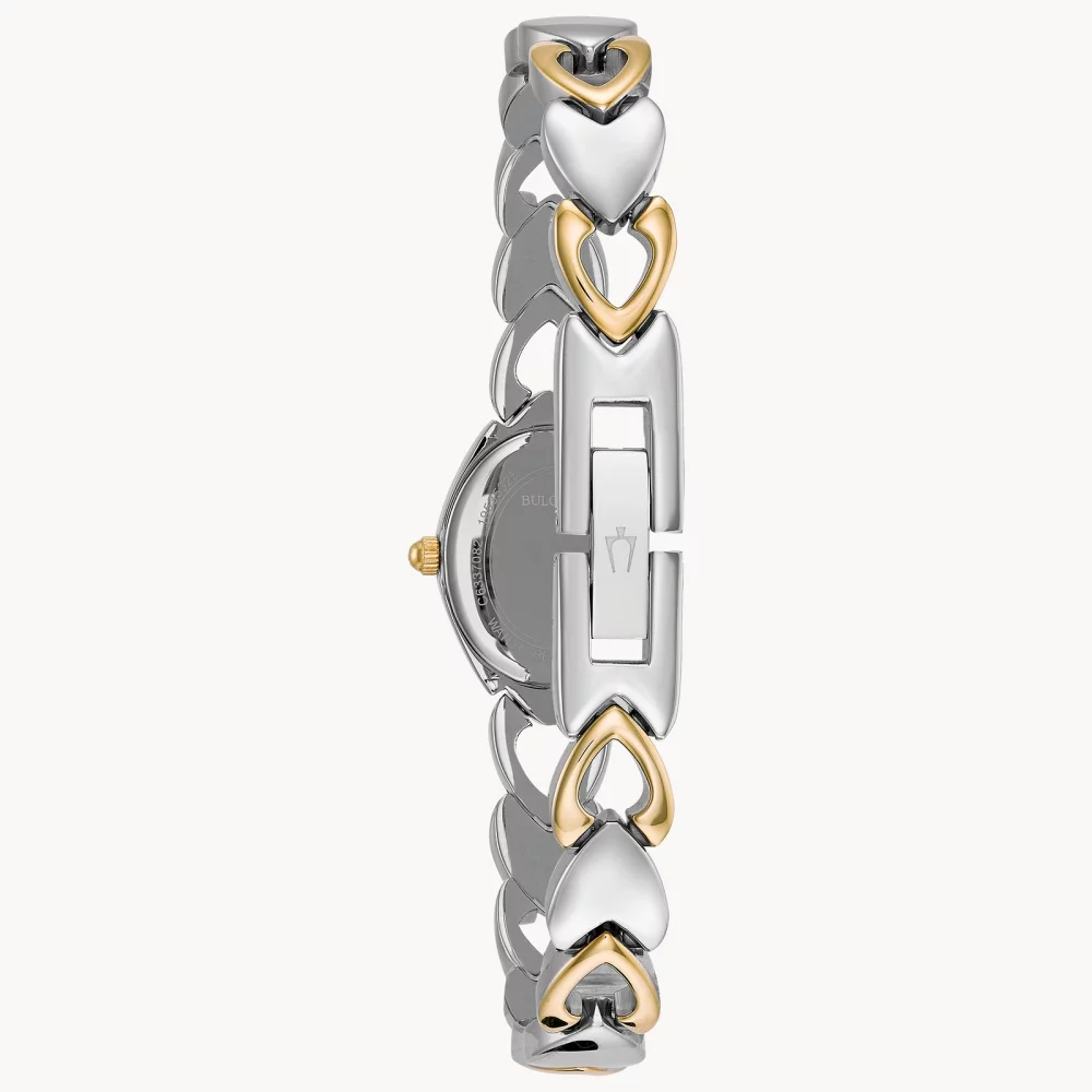 Montre pour femme de la collection classique Bulova® en deux tons avec cadran ovale.
