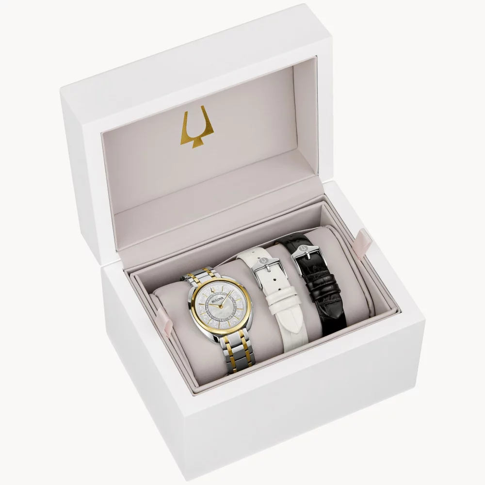 Bulova® Classic Collection Women's Two Tone Duality Watch w/Interchangeable Straps