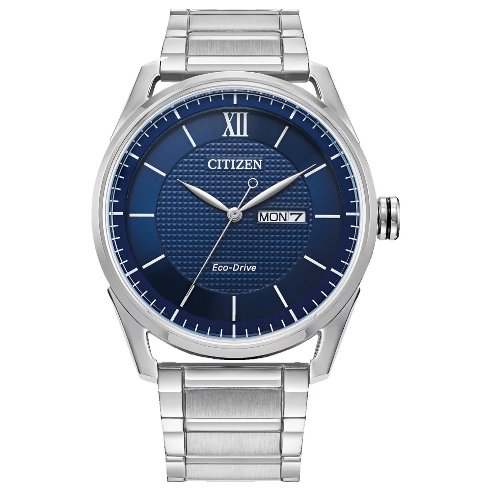 Citizen® Classic Collection Men's Silver Watch w/Round Blue Dial