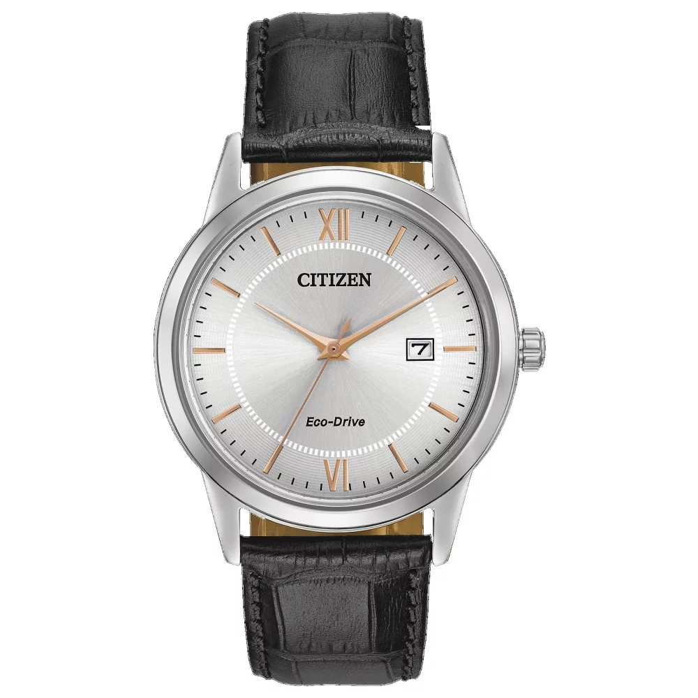 Montre classique Citizen® Corso Collection pour homme en argent avec bracelet en cuir