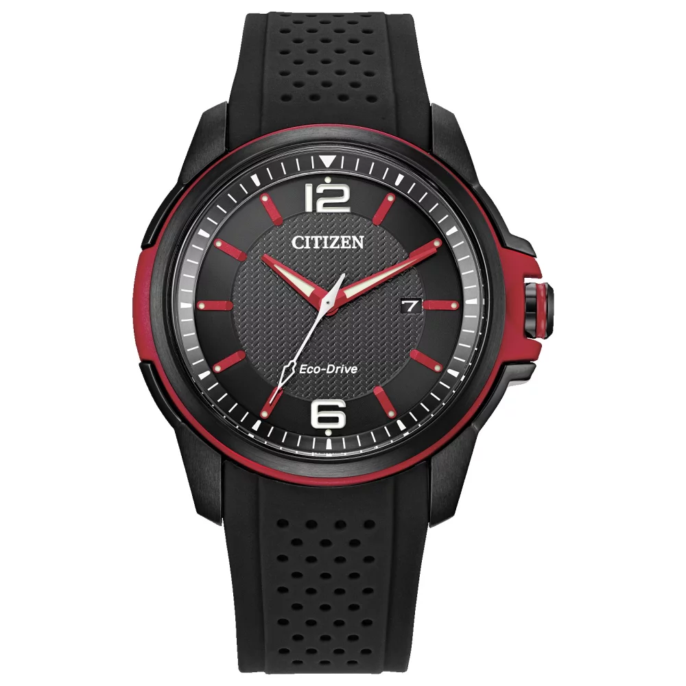 Montre Citizen® Drive Style Weekender pour homme avec bracelet en polyuréthane noir