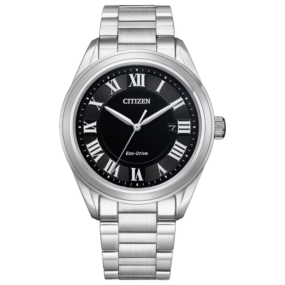 Citizen® Fiore Collection Men's Silver Watch w/Round Black Dial