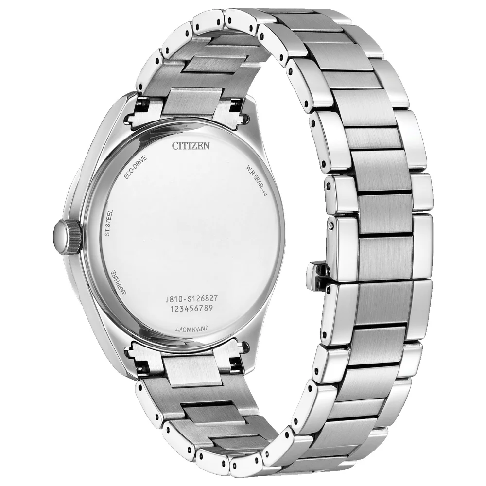 Citizen® Fiore Collection Men's Silver Watch w/Round Black Dial