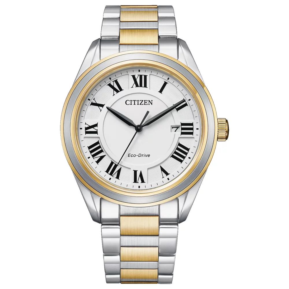 Citizen® Fiore Collection Men's Two Tone Watch w/Round White Dial
