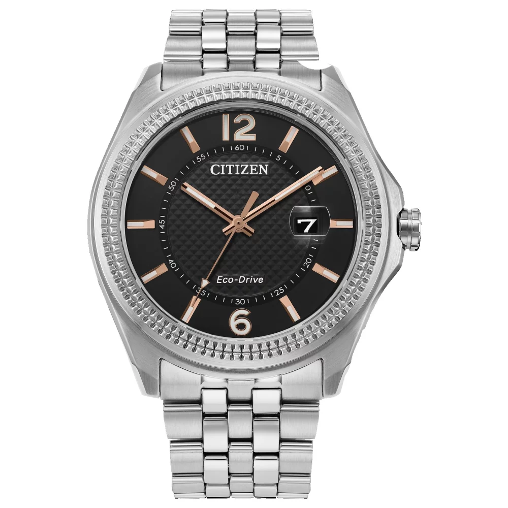 Citizen® Men's Silver Classic Corso Watch w/Rose Gold Accents