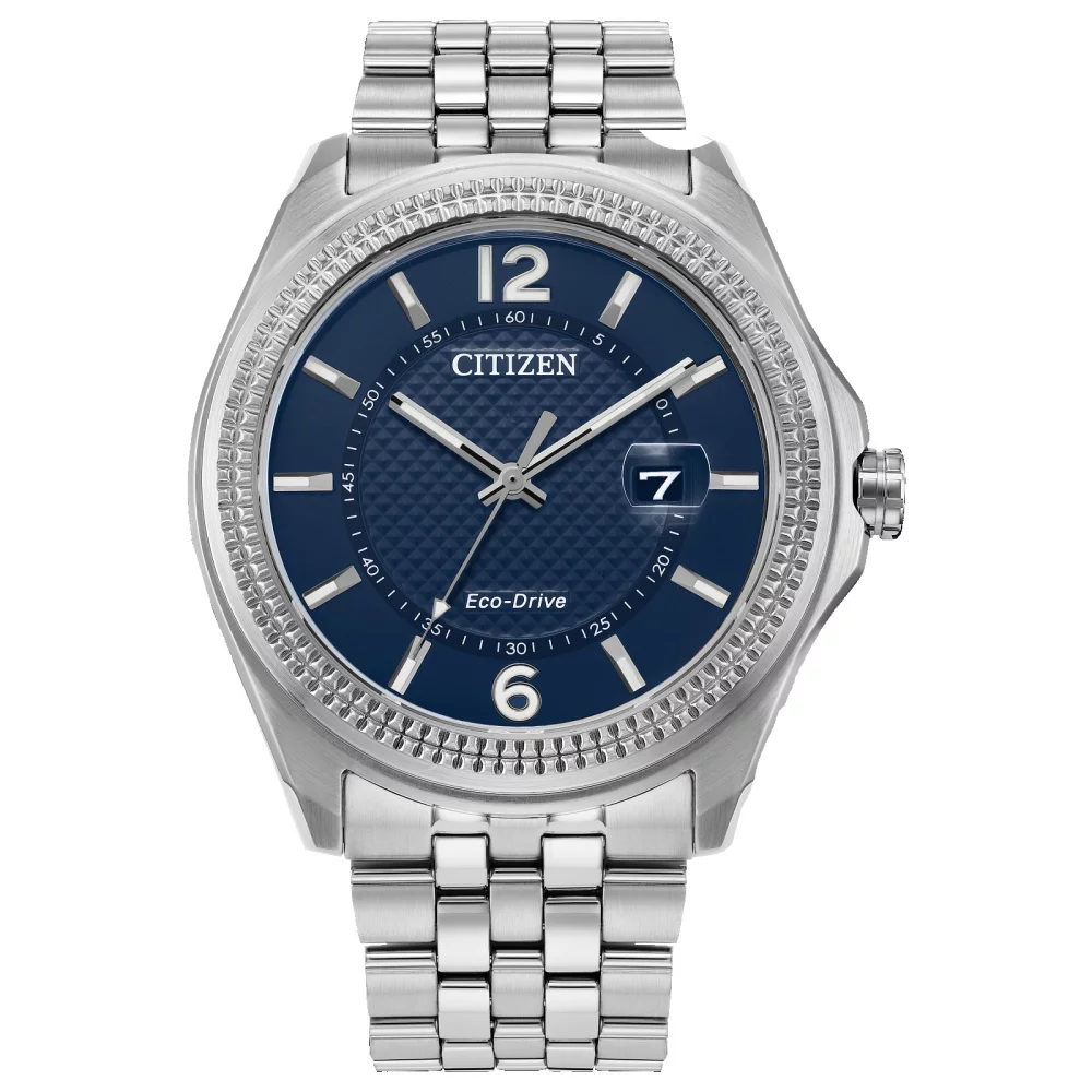 Citizen® Men's Silver Classic Corso Watch w/Round Blue Dial