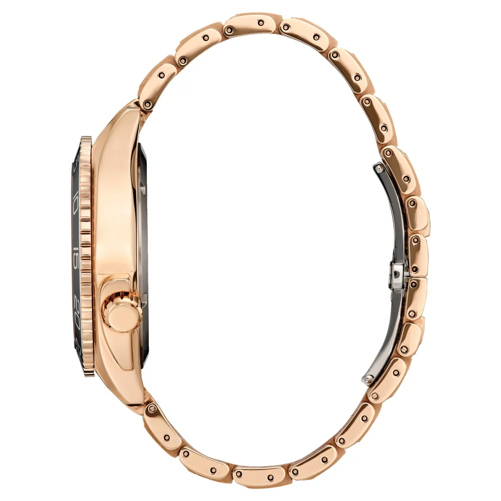 Citizen® Men's Rose Gold Carson Watch w/Round Black Dial