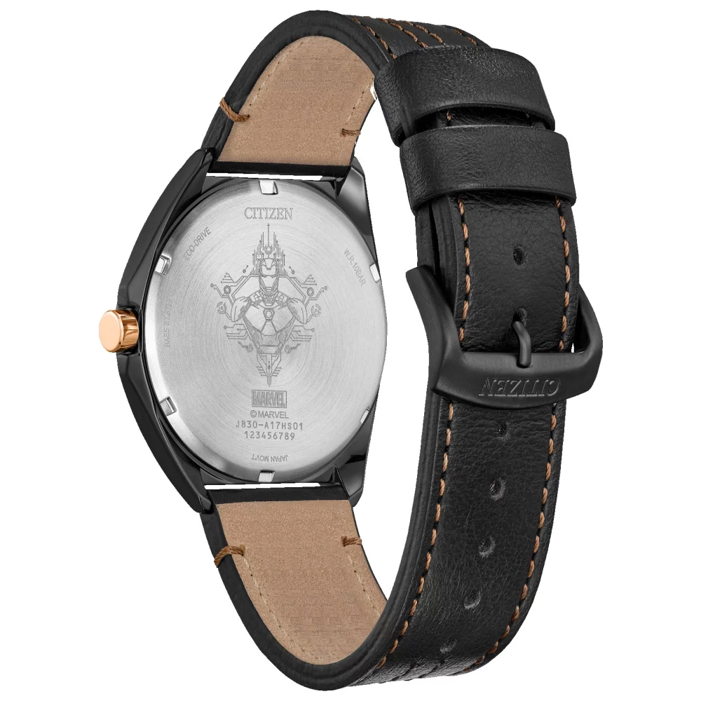 Montre Citizen® Marvel® Collection pour hommes Tony Stark '63 avec bracelet en cuir