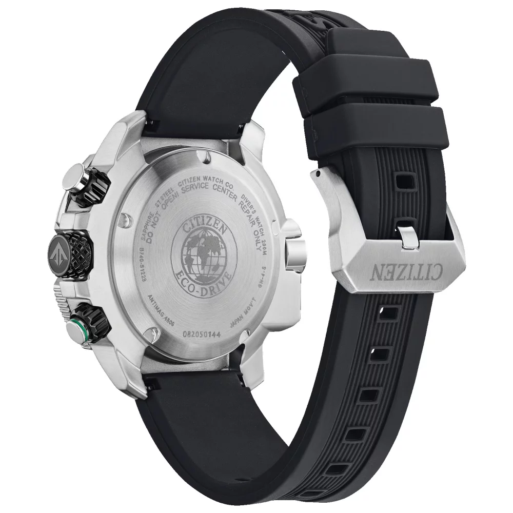 Citizen® Promaster Sea Collection Men's Black Chronograph Aqualand Watch w/Green Accents