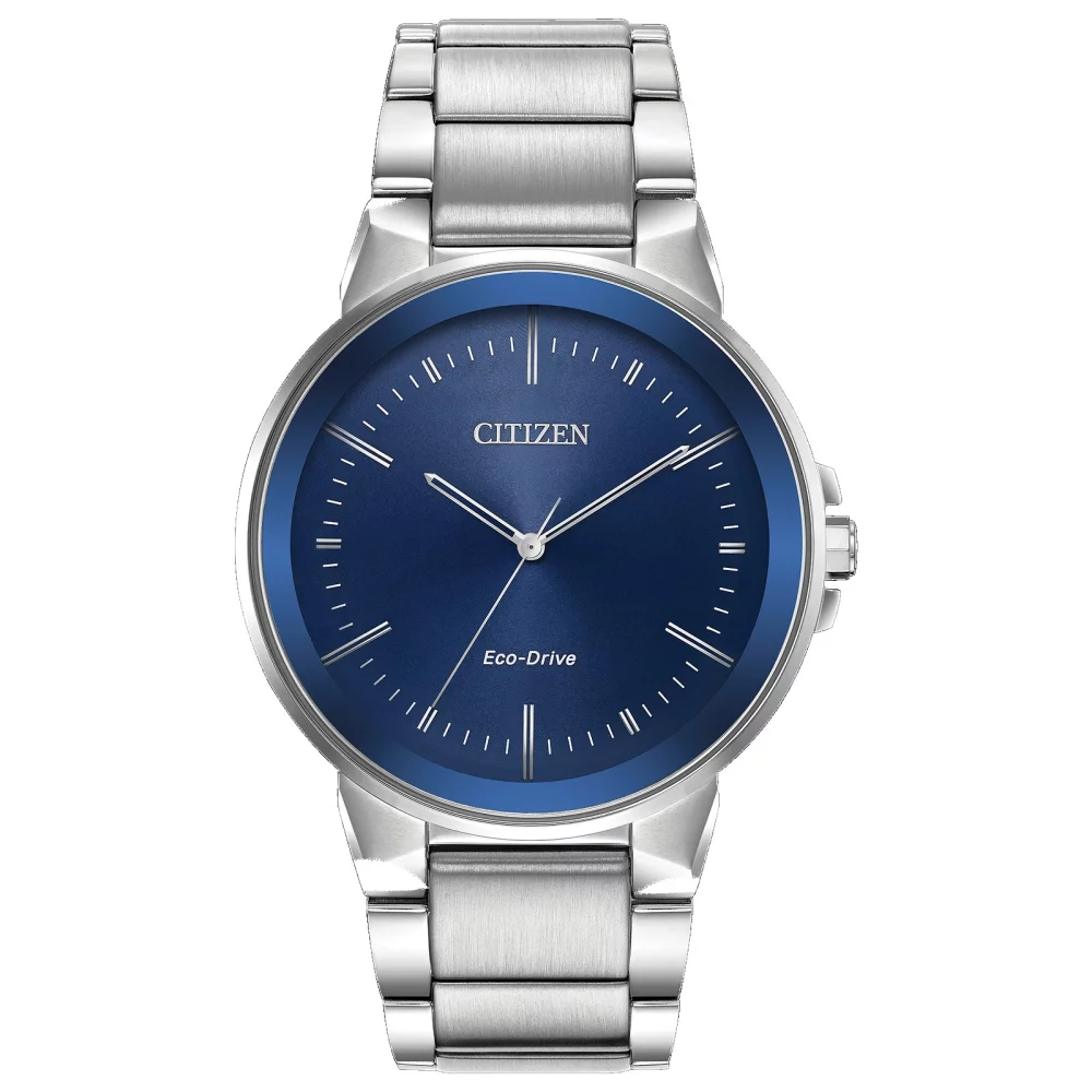 Montre Citizen® Axiom pour homme en argent avec cadran rond bleu nuit