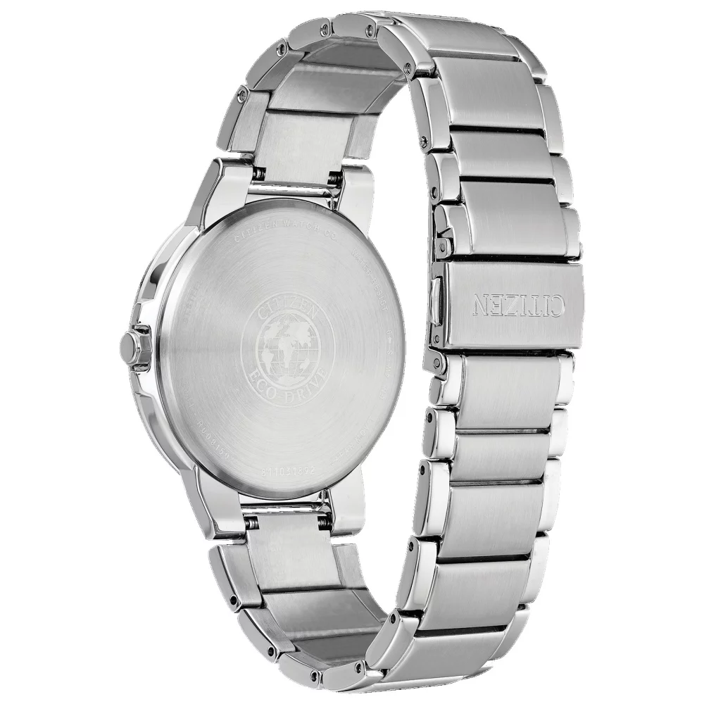 Citizen® Men's Silver Axiom Watch w/Round Midnight Blue Dial
