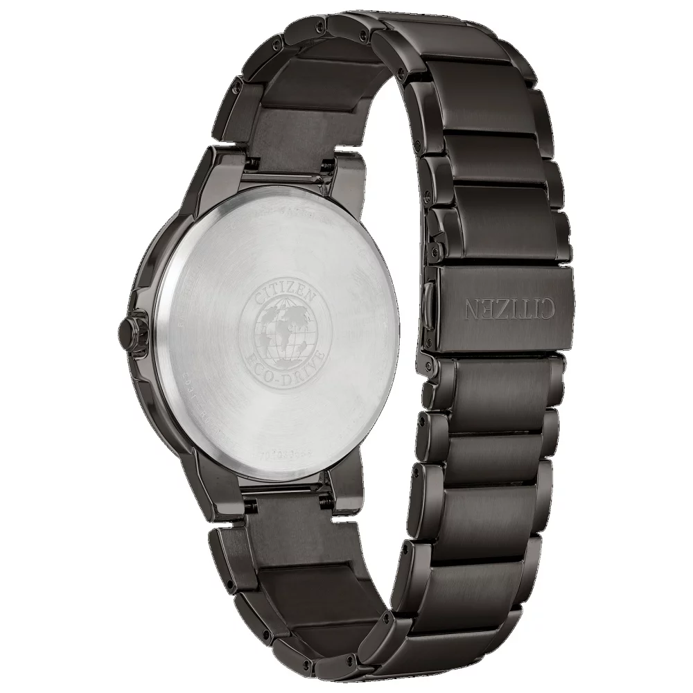 Citizen® Men's Grey Axiom Watch w/Round Black Dial