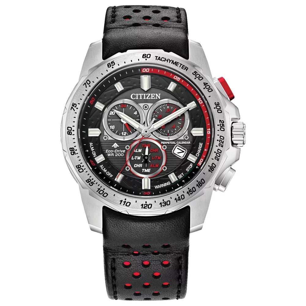 Citizen® Promaster Land Collection Men's Silver MX Watch w/Leather Strap