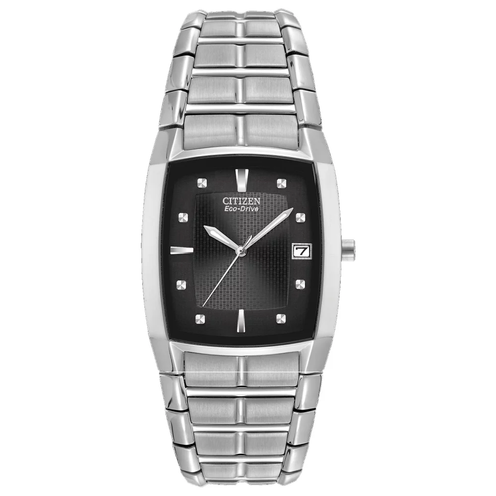 Citizen® Men's Silver Paradigm Watch w/Tonneau Shape Dial