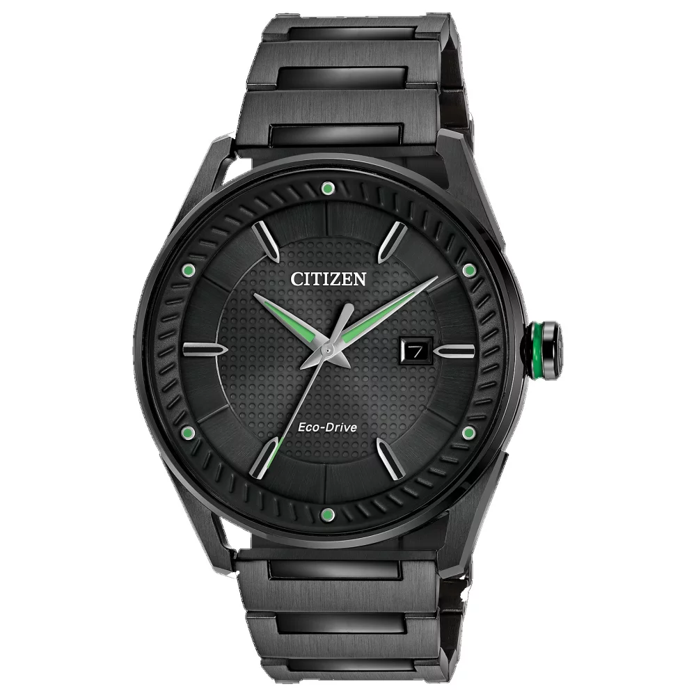 Montre Citizen® Drive Style Weekender pour homme en noir avec des accents verts