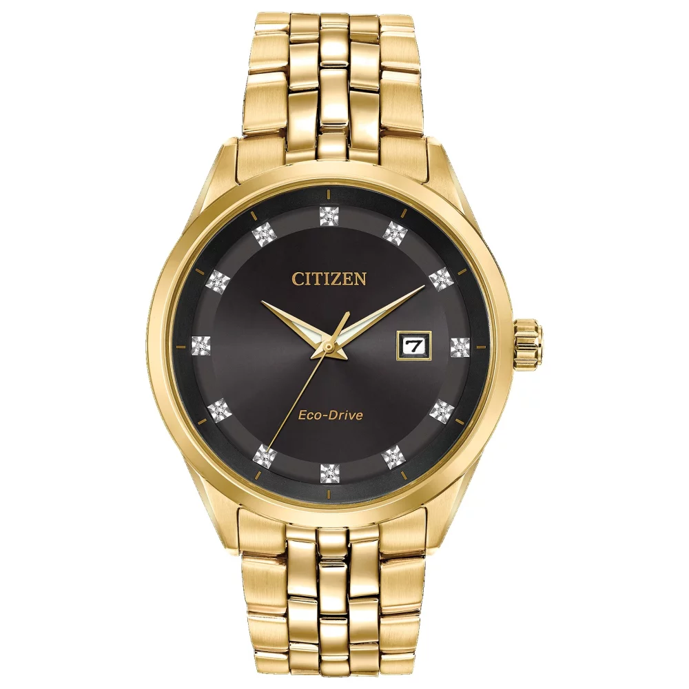 Montre Citizen® Corso Collection pour hommes, modèle Addysen en or avec diamants.