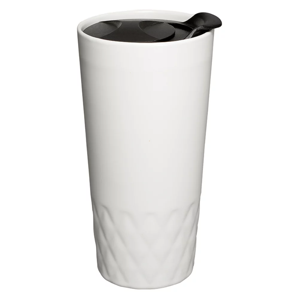 Tumbler texturé en céramique à double paroi de 14 oz.