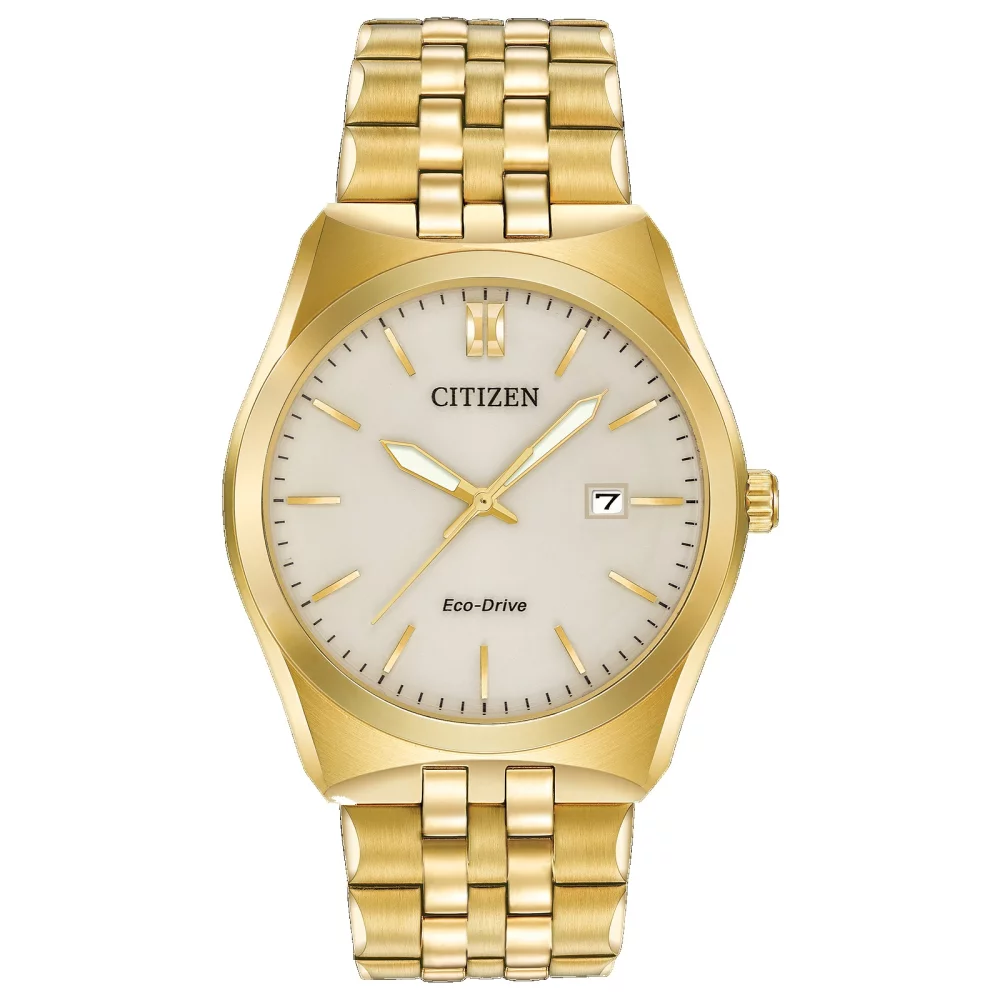 Montre Citizen® pour homme Corso en or avec cadran rond champagne.