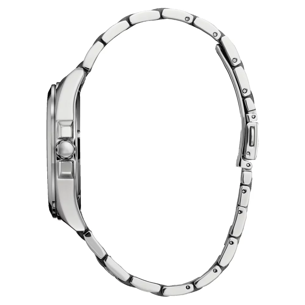 Montre Citizen® pour homme, modèle Peyten en argent avec cadran rond vert.