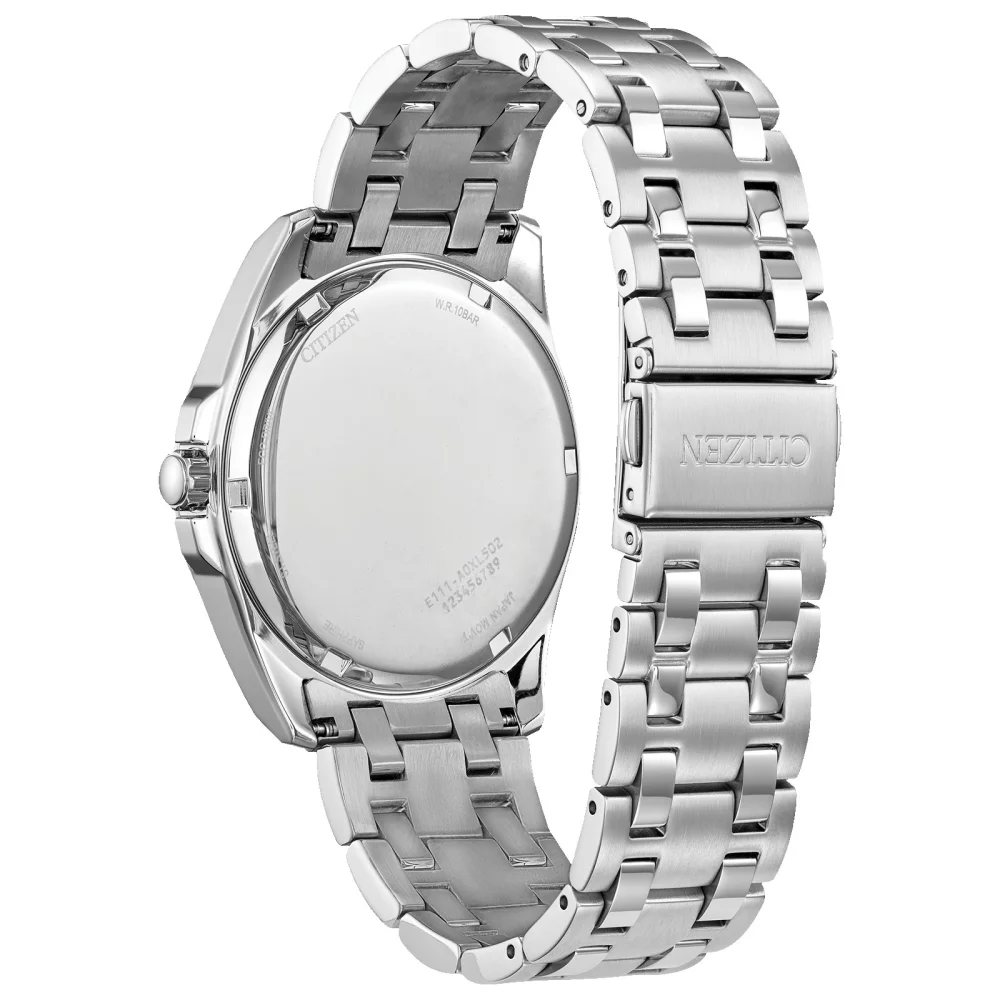 Montre Citizen® pour homme, modèle Peyten en argent avec cadran rond vert.