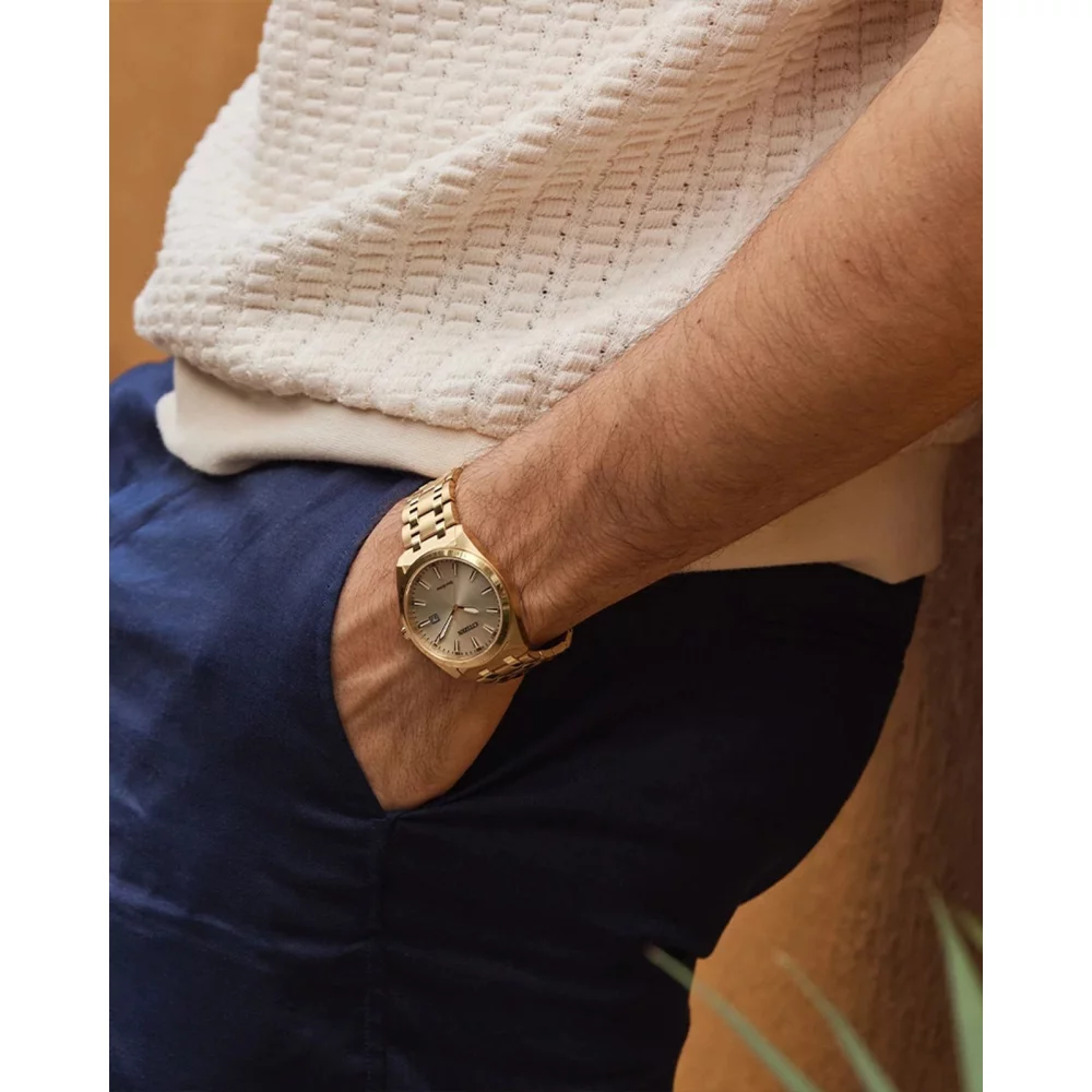 Montre Citizen® pour homme en or avec cadran rond champagne