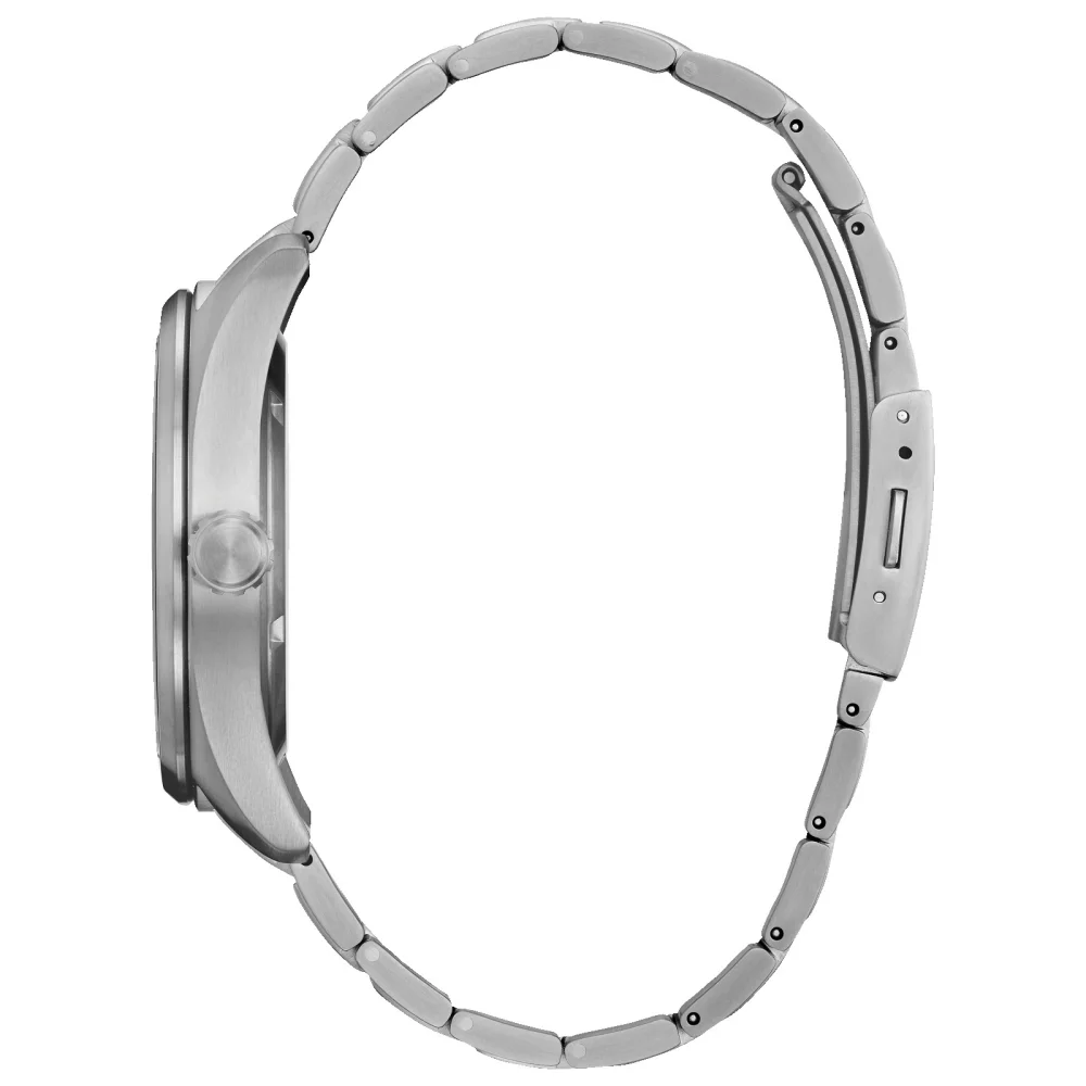 Montre Citizen® Super Titanium™ Collection pour hommes, modèle Garrison en argent avec cadran rond noir.