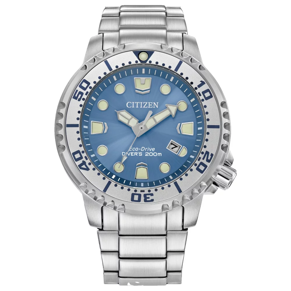 Montre de plongée professionnelle Citizen® Promaster Sea Collection pour homme avec cadran rond bleu clair