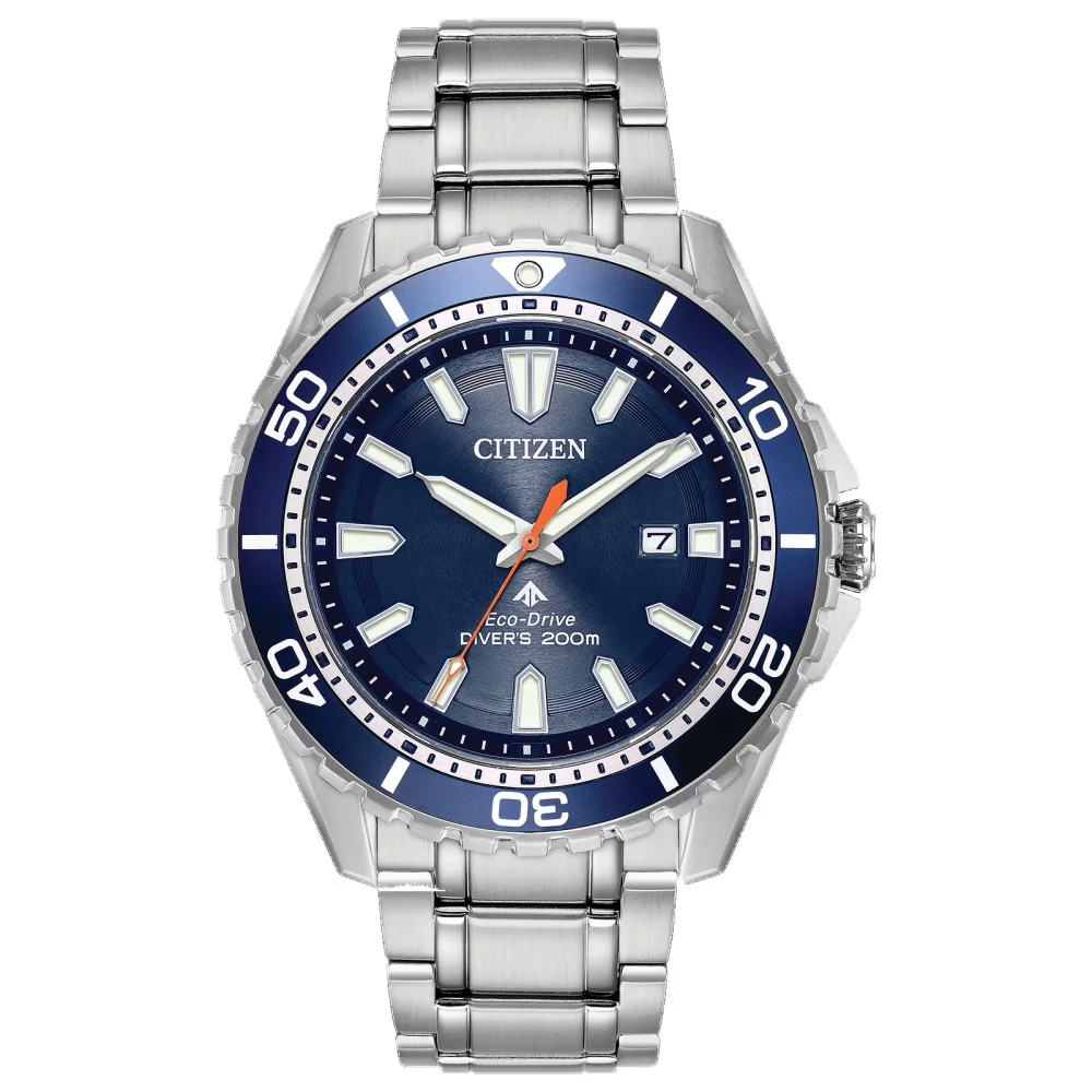 Citizen® Promaster Sea Collection Men's Silver Diver Watch w/Round Blue Dial