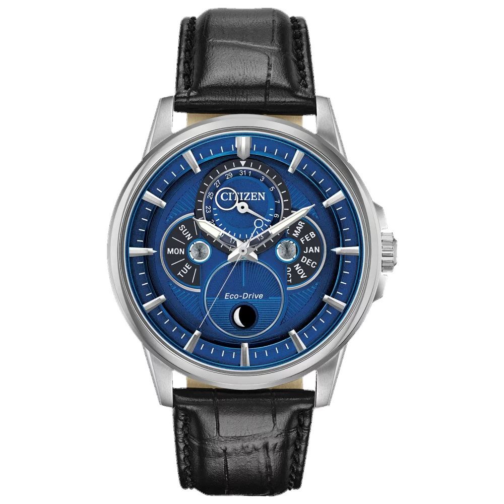 Citizen® Men's Blue Calendrier Watch w/Moon Indicator
