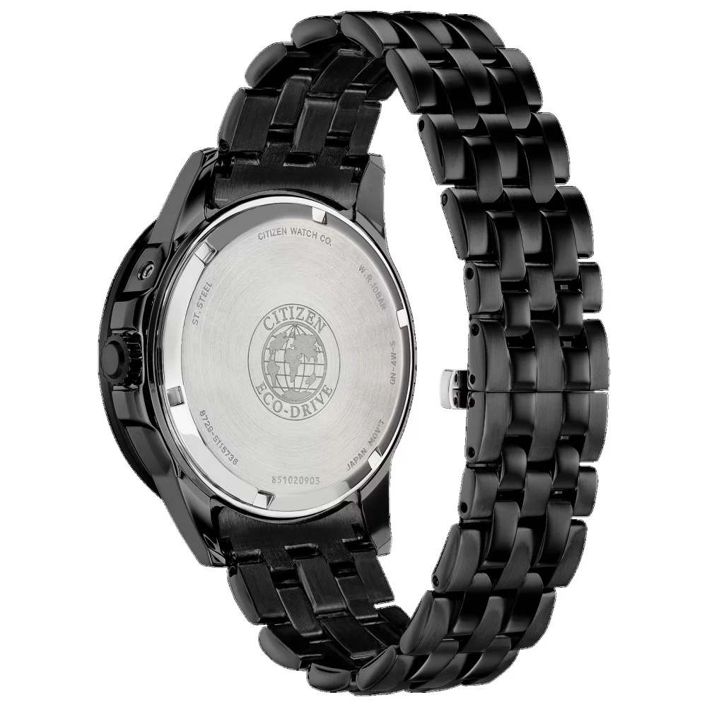 Montre Citizen® pour homme en noir avec indicateur de calendrier lunaire