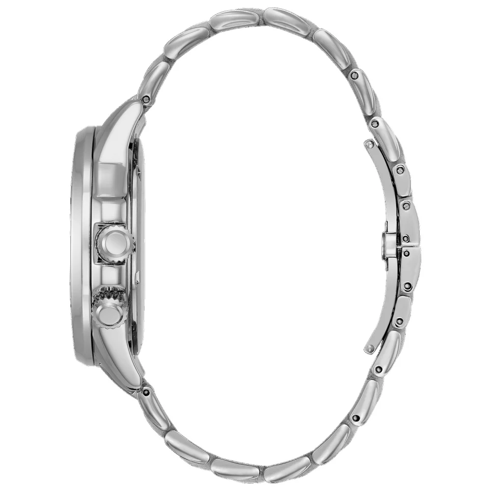 Montre Citizen® pour homme avec calendrier en argent et cadran rond bleu
