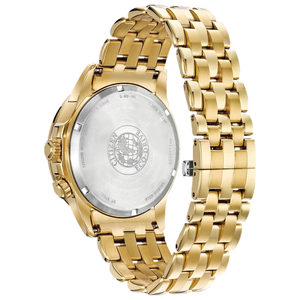 Montre Citizen® pour homme en or avec calendrier et diamants