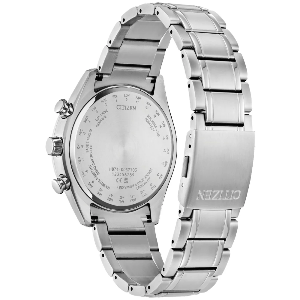 Collection Citizen® Atomic Timekeeping pour hommes Montre Tsuki-yomi A-T avec cadran rond gris lunaire