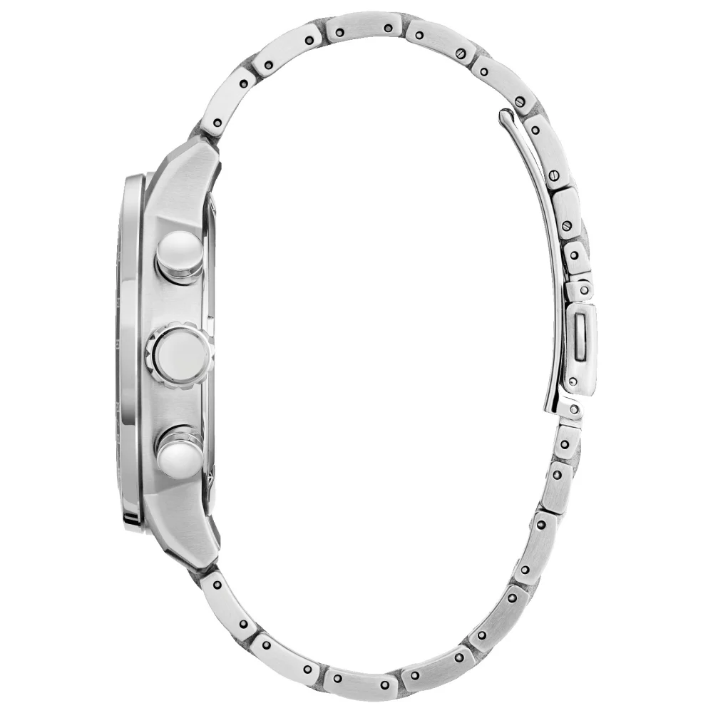 Citizen® Sport Styled Men's Silver Chronograph Brycen Watch w/Round Blue Dial