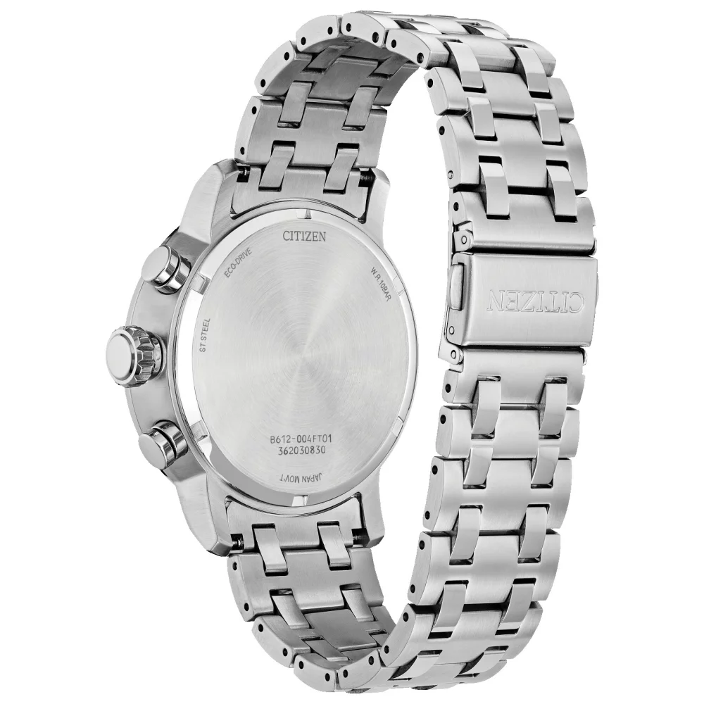 Citizen® Sport Styled Men's Silver Chronograph Brycen Watch w/Round Green Dial