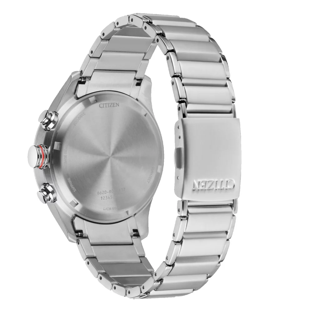 Citizen® Super Titanium™ Collection Men's Chronograph Garrison Watch w/Round Blue Dial
