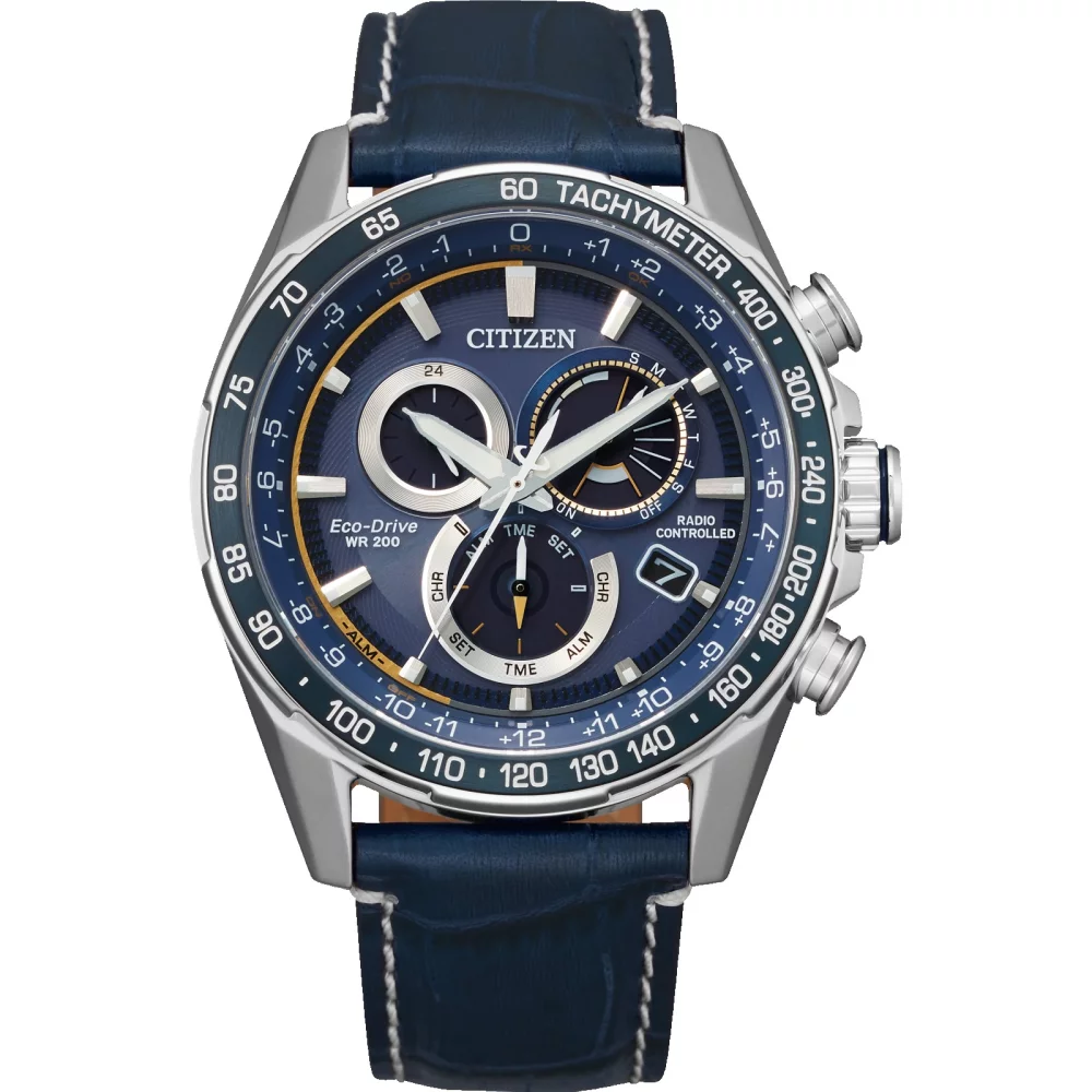 Collection Citizen® Atomic Timekeeping Montre chronographe perpétuelle pour hommes en argent