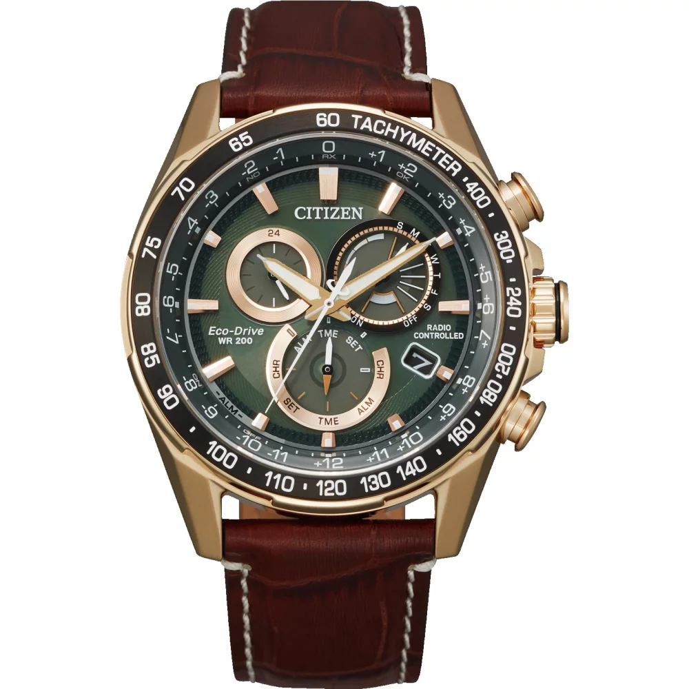 Citizen® Atomic Timekeeping Collection Men's Rose Gold Perpetual Chrono A-T Watch