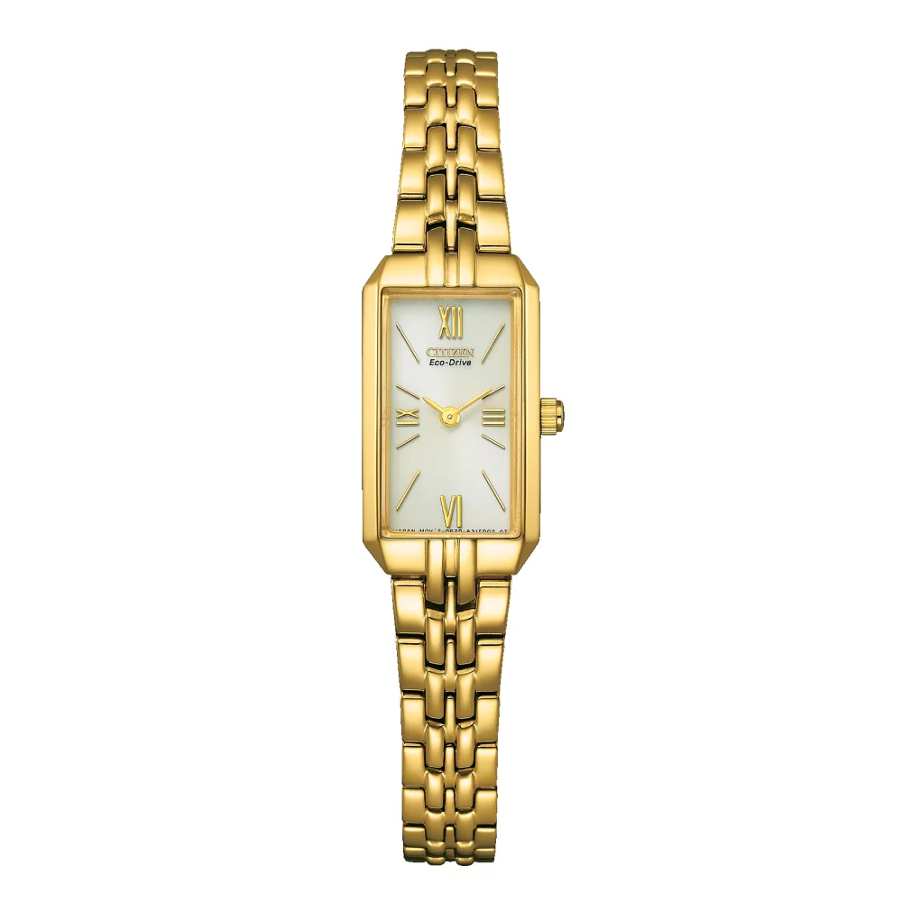 Montre classique Citizen® pour femmes en or avec cadran rectangulaire